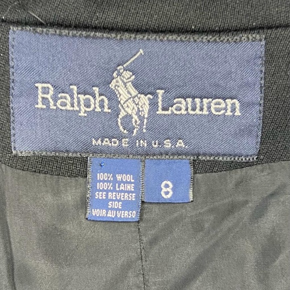 RALPH LAUREN 100% WOOL USA🇺🇸MADE ILGWU 5 Button Closure Blazer VINTAGE Size 8 - Picture 2 of 11